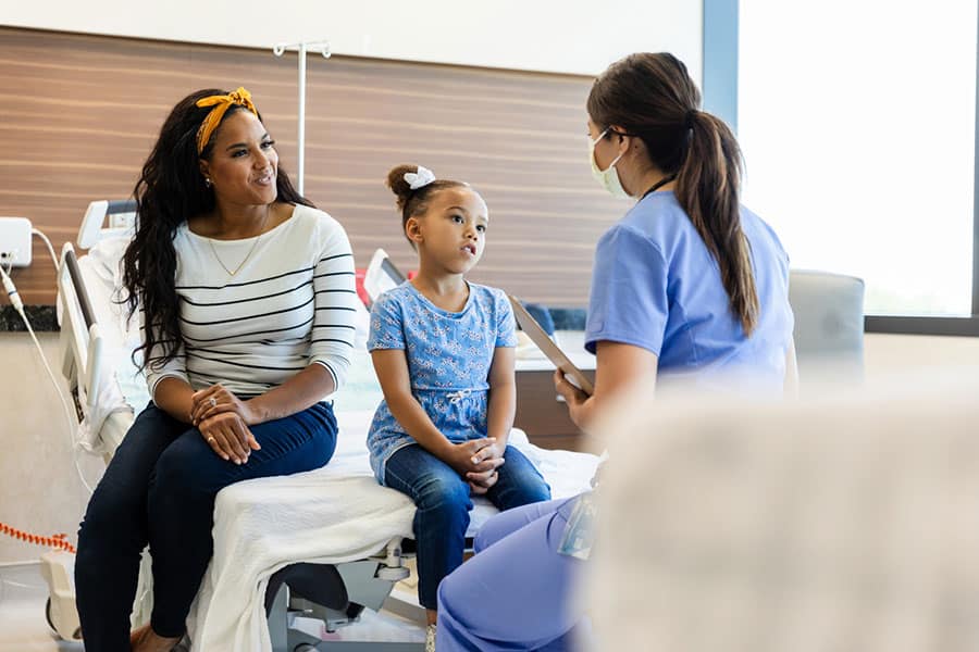 Mother and Daughter at Pontiac MI Urgent Care